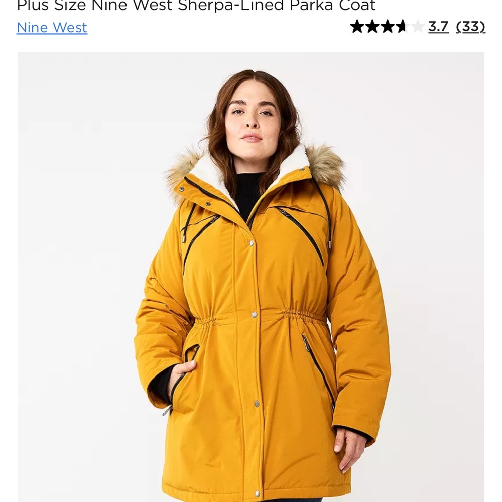 Nine West marigold parka NWT size small